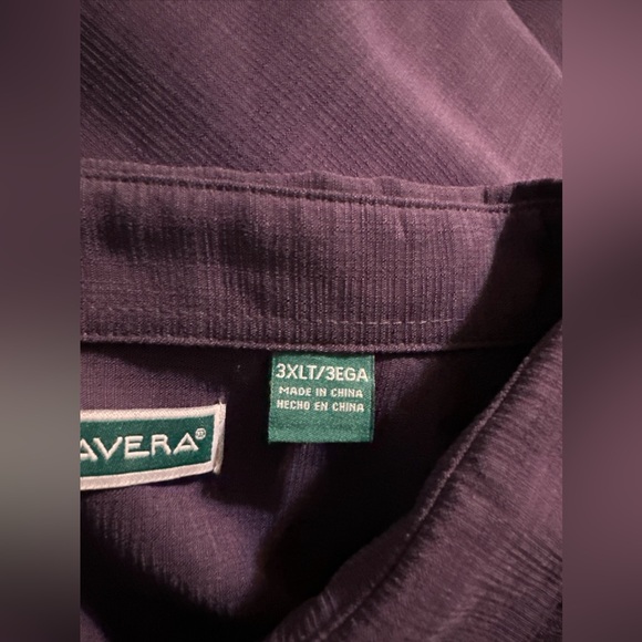 CUBAVERA Vintage Purple Embroidered Front Button-Up Short Sleeve Shirt 3XLT - Picture 5 of 9